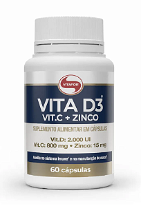 Vitamina D3 + C + Zinco (60 Cápsulas) - Vitafor