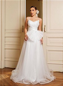 Vestido de noiva branco laço pz