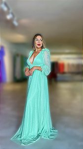 Vestido manga longa pz - VERDE MENTA