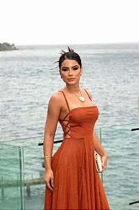 Vestido longo com alças ls