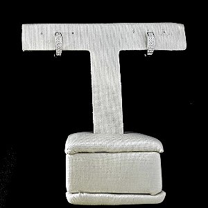 Argola Fio Quadrado Cravejada 14mm Prata 925 Legítima | Hipoalergênica e Durável