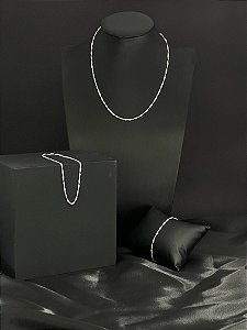 Kit Singapura Colar 40cm + Pulseira + Tornozeleira Prata 925 Legítima | Hipoalergênico e Durável