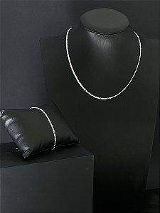 Kit Bismark Colar 40cm + Pulseira Prata 925 Legítima | Hipoalergênico e Durável