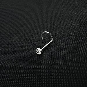 Piercing de Nariz em L com Zircônia em Prata 925 Autêntica – Hipoalergênico