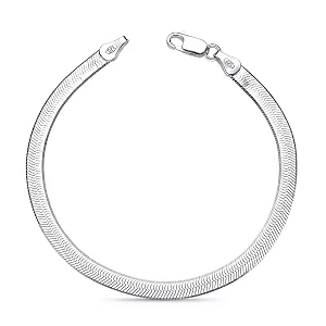 Pulseira de Prata 925 Laminada Fio Largo 4mm