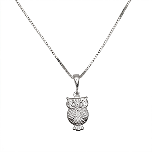 Colar de Prata 925 Veneziana V15 Coruja