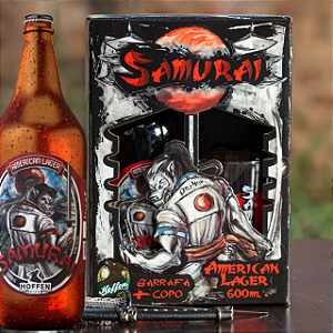 KIT Cerveja Samurai American Lager - Garrafa + Copo