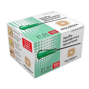 Agulha Hipodérmica 25X0,80mm C/ 100 UND - Descarpack