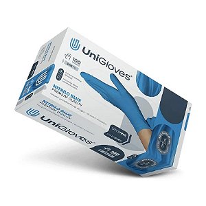 Luva para Procedimento Nitrilo sem Pó Azul Tam. M - Unigloves