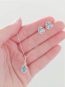CONJUNTO GOTA CRAVEJADA AZUL CLARO