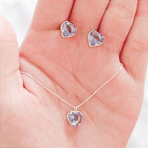 CONJUNTO CORAÇÃO LILAS