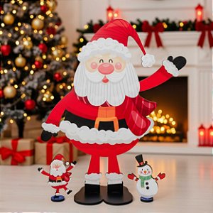 Papai Noel Decorativo 50 cm em MDF + Brinde