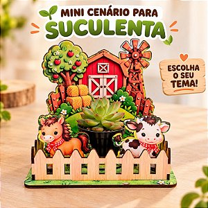 Mini Cenário para Suculenta - Personalizado em MDF