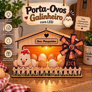 Porta Ovos Galinheiro com LED