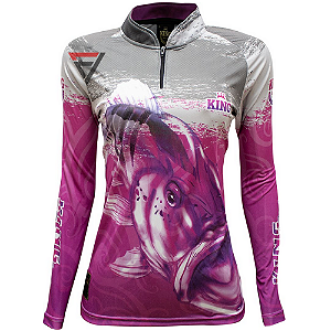 Camiseta De Pesca King Brasil Uv50+ Kff654 - G Feminina