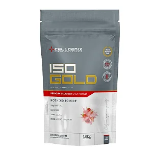 ISO GOLD REFIL - 1,8KG MORANGO - WHEY PROTEIN PREMIUM CELLGENIX