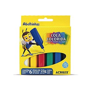 Cola Colorida Acrilex Com 6 Cores