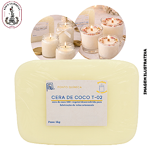 Cera de coco para vela T02 100% vegetal (Ponto Químico) - 1kg