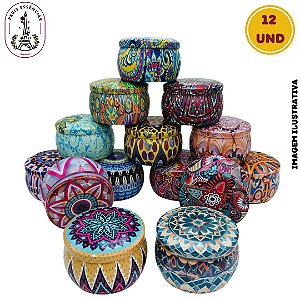 Kit Latas para Vela Mandala 12unidades 130ml