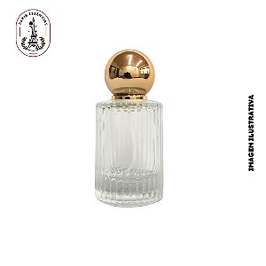 Frasco de Vidro Malone para Perfume 50ML c/ Tampa Bola - Ouro Velho