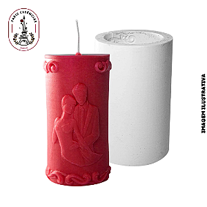 Molde de Silicone Vela Cilíndrica Casal - (un)