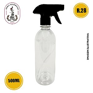 Frasco Pet 500ml Shampoo Cristal C/ Gatilho Anatômico Preto 28/410 (un)