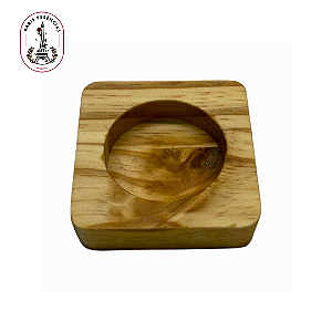 Porta Vela Quadrado em Pinus - (un)