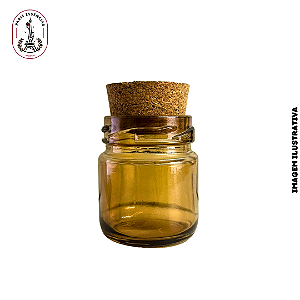 Mini Pote de Vidro Âmbar 40ml Com Tampa Cortiça - (un)
