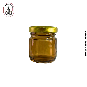 Mini Pote de Vidro Âmbar 40ml Com Tampa Metal - (un)
