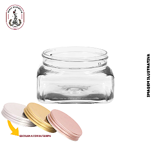 Pote p/ Cosméticos Quadrado 120ml c/ Tampa Alumínio - (un)