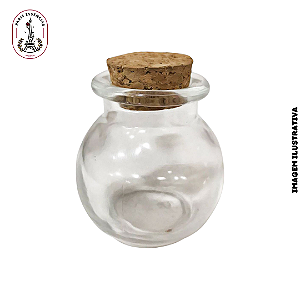 Pote Mini Redondo C/Tampa Rolha 50ml (un)