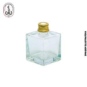 Vidro Cubo 50ml c/ Tampa Alumínio Difusor - (un)