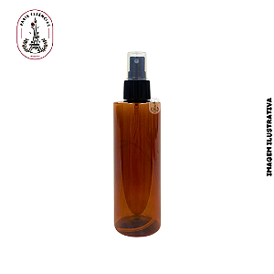 Frasco Pet Âmbar Cil Reto Fino 200ml Spray Preto - (un)