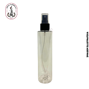 Frasco Pet 200ml Cristal c/ Spray Preta - (un)