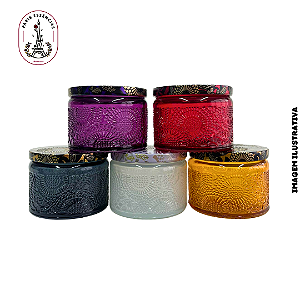 Pote de Vidro Mandala 125ml c/ Tampa Metal - (un)
