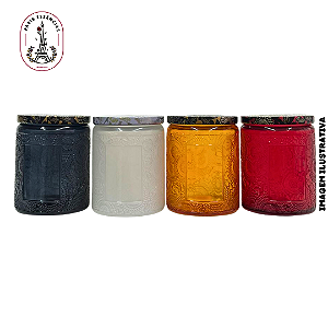 Pote de Vidro Mandala 225ml c/ Tampa Metal - (un)