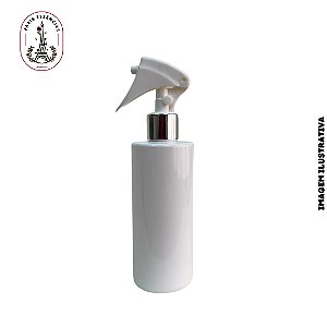 Frasco Pet 260ml Branco c/ Gatilho Luxo Prata - (un)