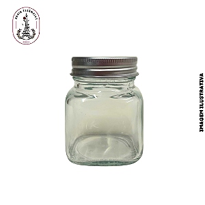 Pote de Vidro 100ml c/ Tampa Alumínio Prata - (un)