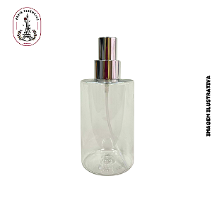 Frasco Pet 200ml c/ Spray Luxo Prata - (un)