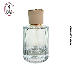 Porta Perfume Luxo 60ml c/ Tampa Branca/Dourada - (un)
