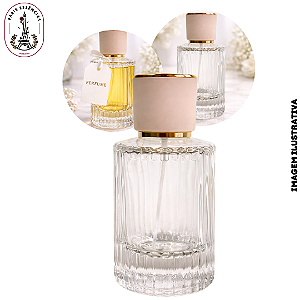 Porta Perfume Luxo 50ml c/ Tampa Branca/Dourada - (un)