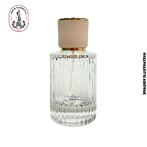 Porta Perfume Luxo 50ml c/ Tampa Branca/Dourada - (un)