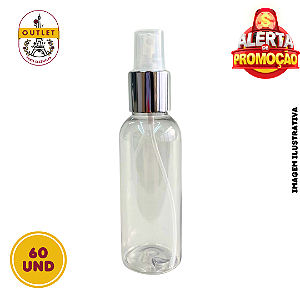 Frasco Pet 120ml com Válvula Spray Prata - 60UND