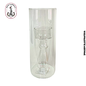 Vidro Castiçal Vintage 7cm x 17cm - (un)