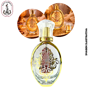Porta Perfume Oval Árabe 50ml c/Detalhes Dourado - (UN)