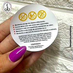 Selo de Instrução Adesivo para Vela (M) – Kit com 10 Unidades