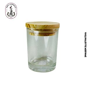 Copo de Vidro para Vela 60ml com Tampa de Madeira
