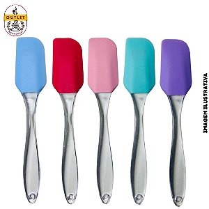 Espátula Pão Duro Silicone Cabo Plástico Color