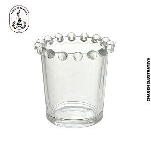 Porta Vela de Vidro Com Borda