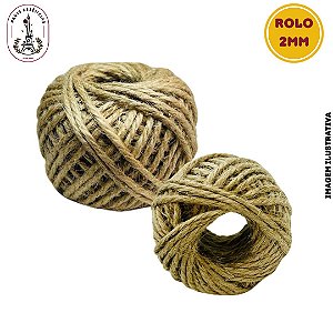 Cordão de Juta 2mm - Rolo 50g